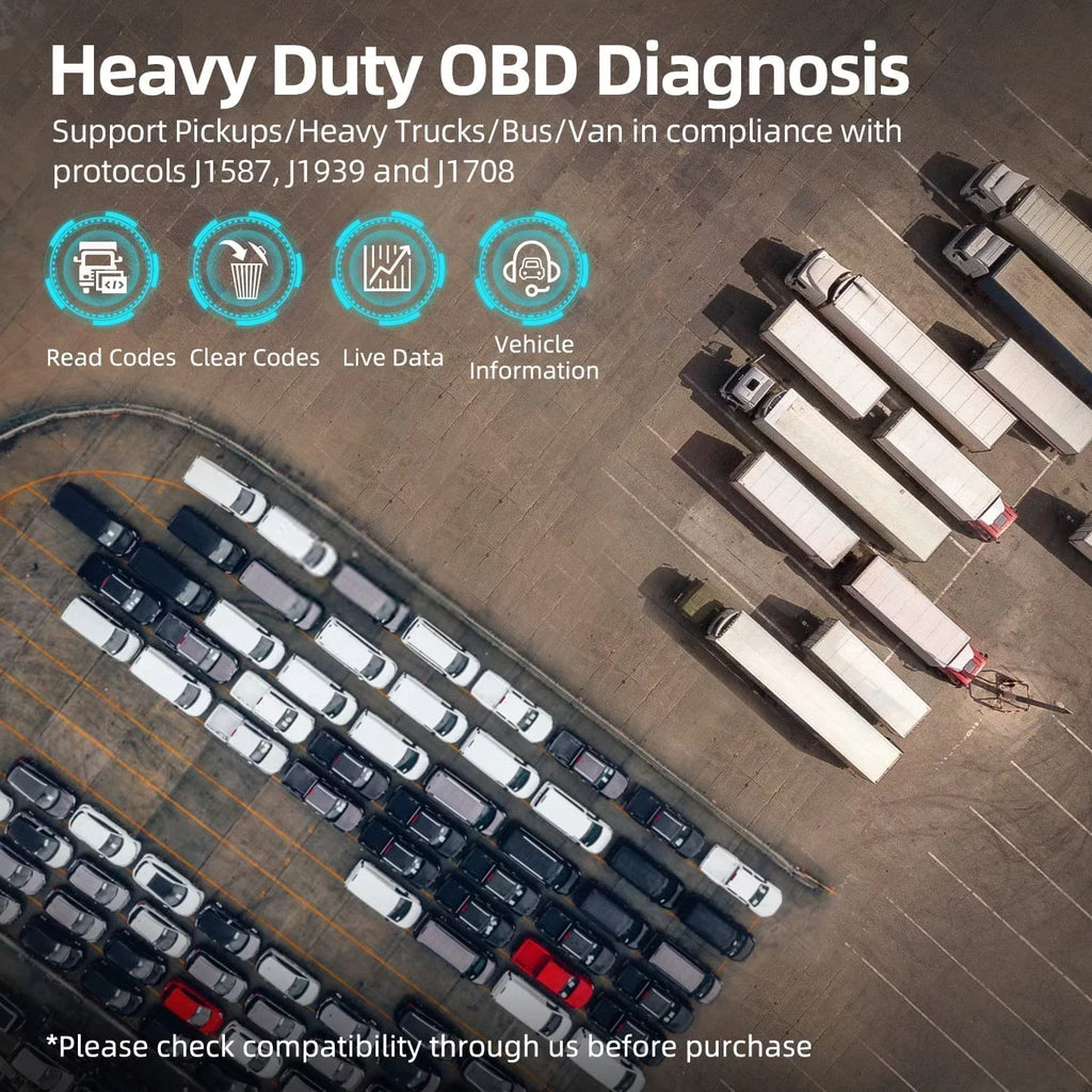 Code Scan Duty DAF Car Scanner Cummins, Tool Scanner Hino, Truck for Diagnostic Man, Engine & Heavy in EOBD , Tool Fuso, Truck Auto 1 2 Romondes Diesel UD OBD2 RD801 Scania, HD Reader Check OBD OBD