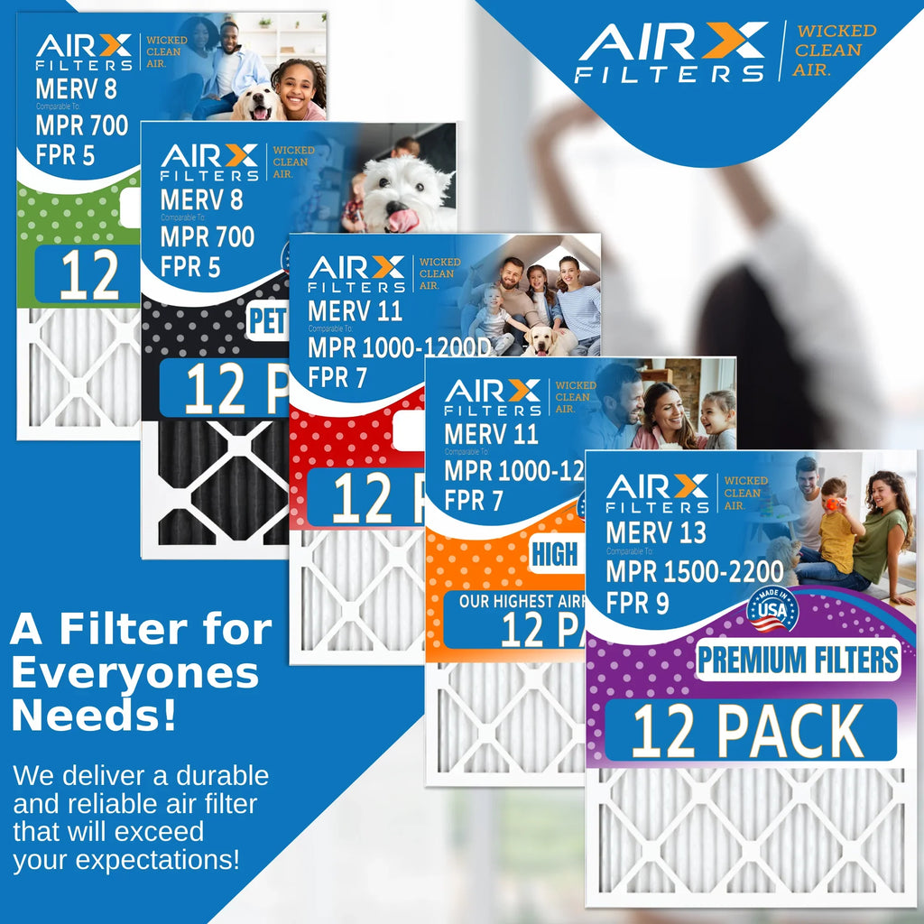 11 Pack AIRX 12 Comparable to CLEAN MPR 1000, MPR FILTERS MERV Made FPR - Filter Air 7 1200 WICKED 12x20x1 & AIR. of by Furnace in USA Rating, Filters