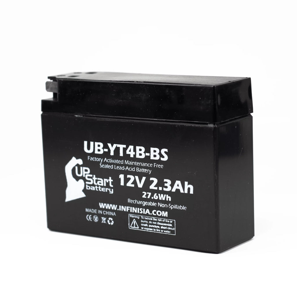 Yamaha SR400 Free, Battery Activated, 12V, Factory Motorcycle 2.3Ah, UB-YT4B-BS Maintenance Battery - 2004 5-Pack UpStart for 400CC Replacement