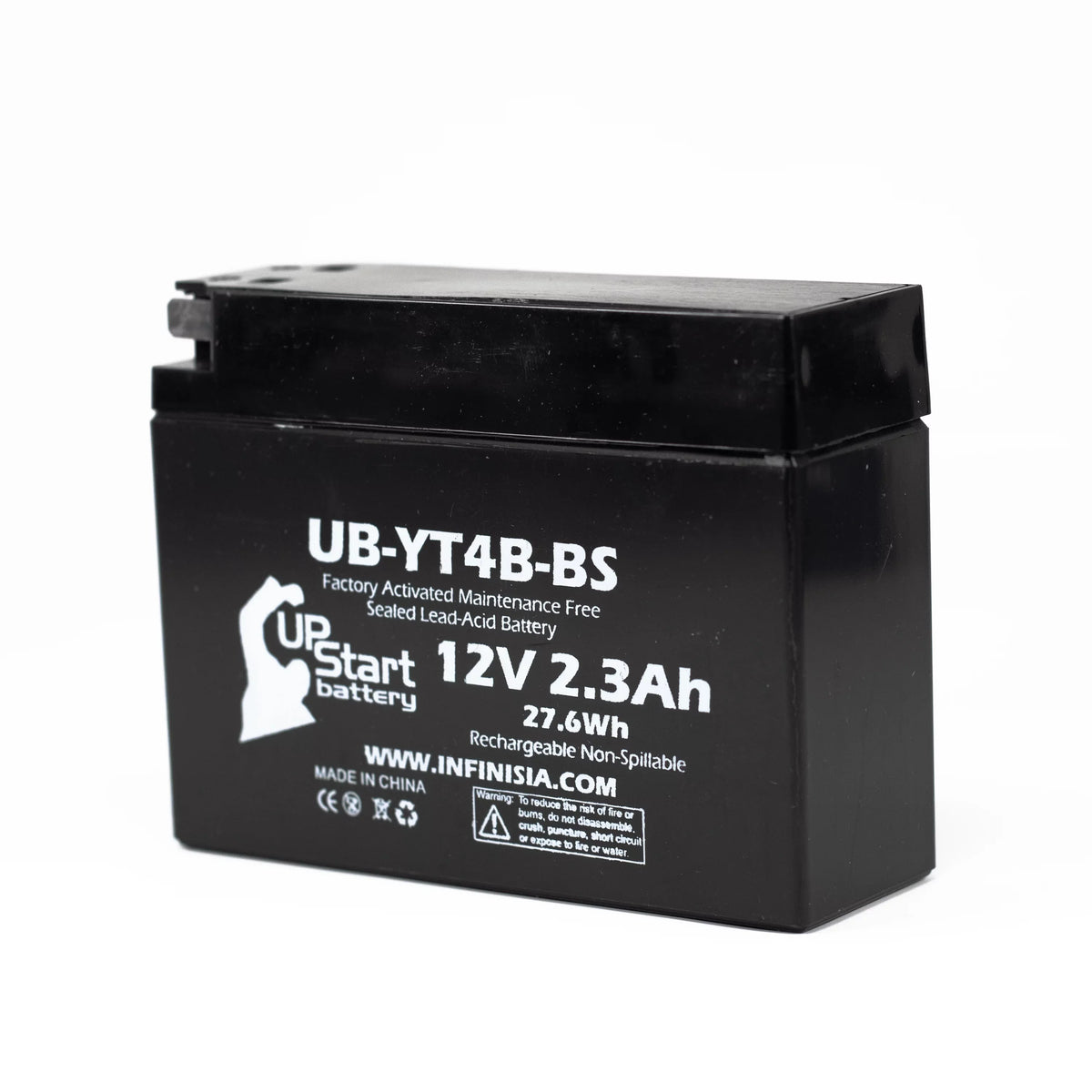 Battery 12V, Replacement SR400 Factory Free, Yamaha Activated, 400CC Battery Motorcycle (FI) 2-Pack 2.3Ah, UpStart Maintenance UB-YT4B-BS 2012 -