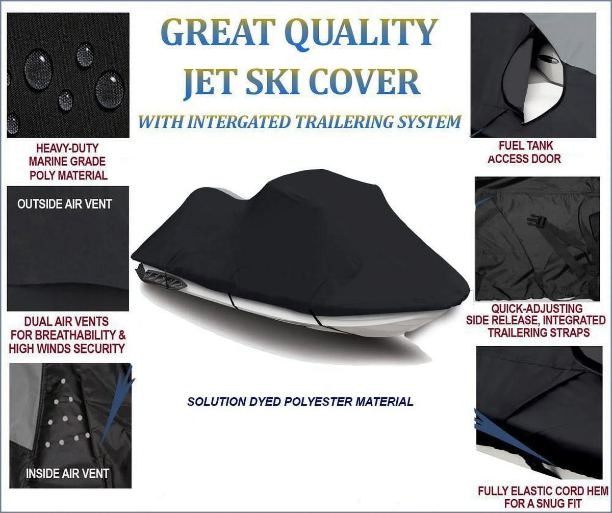 Cover STX-15F 600 COVER 2019 2018 JetSki BLACK DENIER 2020 Kawasaki Compatible JET SKI for
