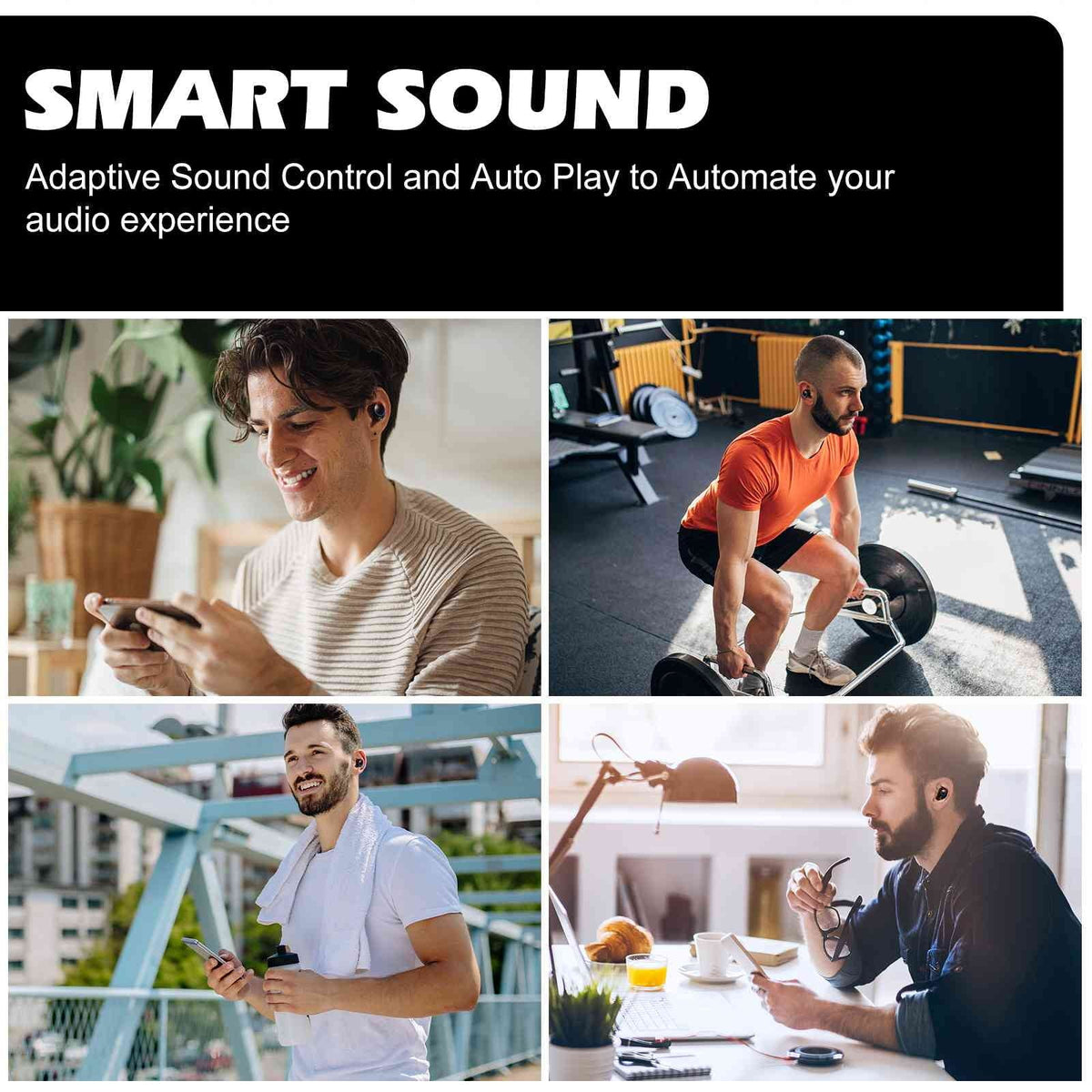 Resistance, Dual Bluetooth Earbuds Balanced, IPX5 True Case, Pro Wireless P11 Compatible Boost Bass + 5.2 Connect, with Lenovo Bluetooth UrbanX Charging Tab Black, Connection, Water