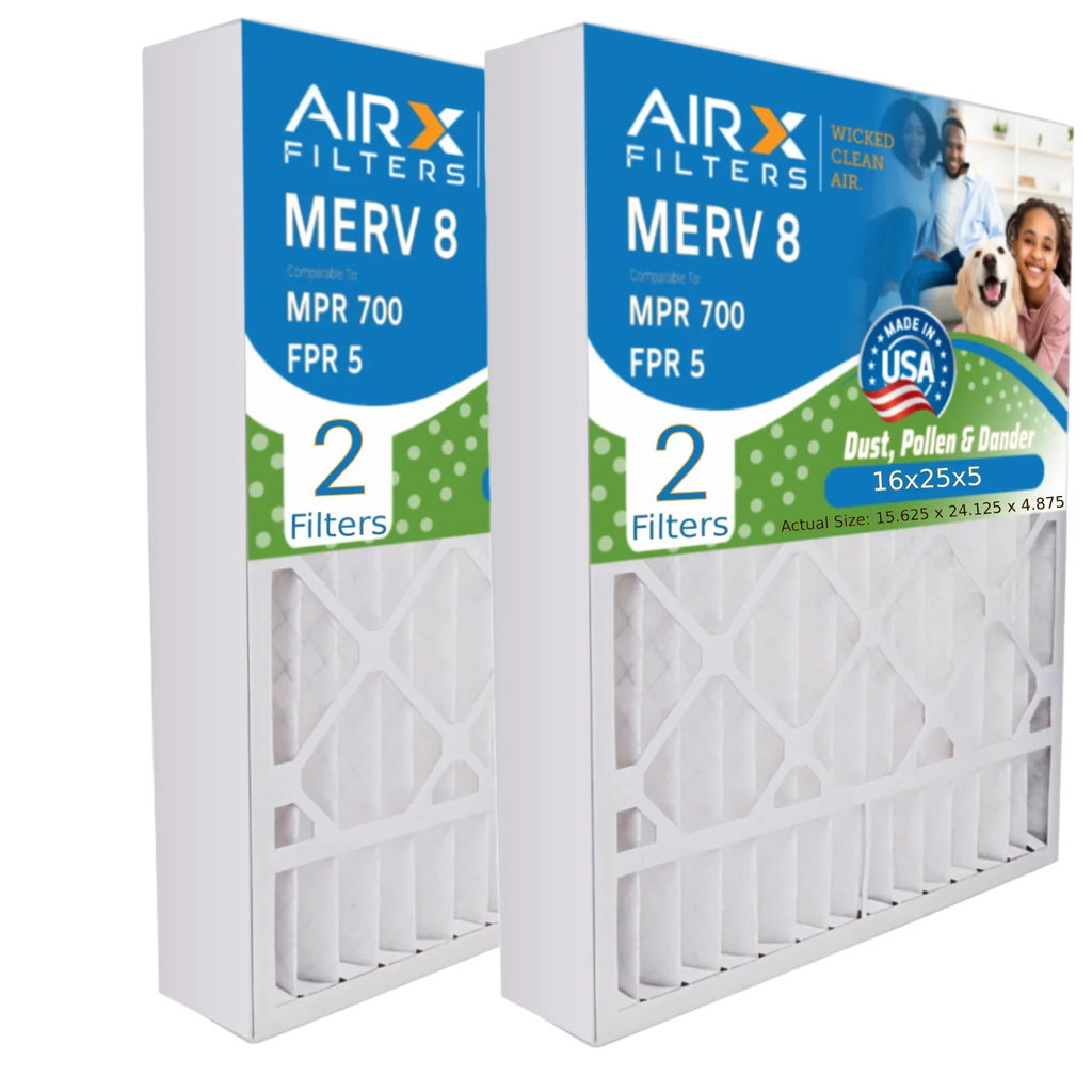 Comparable Compatible to WICKED 700 MERV with Filter Furnace by ReservePro Air FPR MPR 16x25x5 16x25x5 AIRX Made Filter 2 8 Pack & FILTERS 5 CLEAN USA AIR. Premium 4511