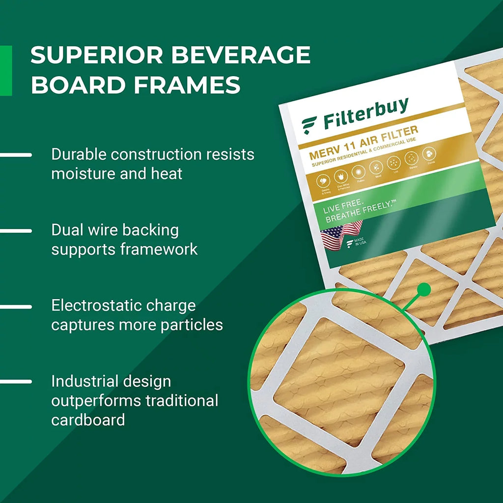 HVAC Air MERV (2-Pack) Filterbuy Furnace 10x14x2 Filters 11 AC Pleated