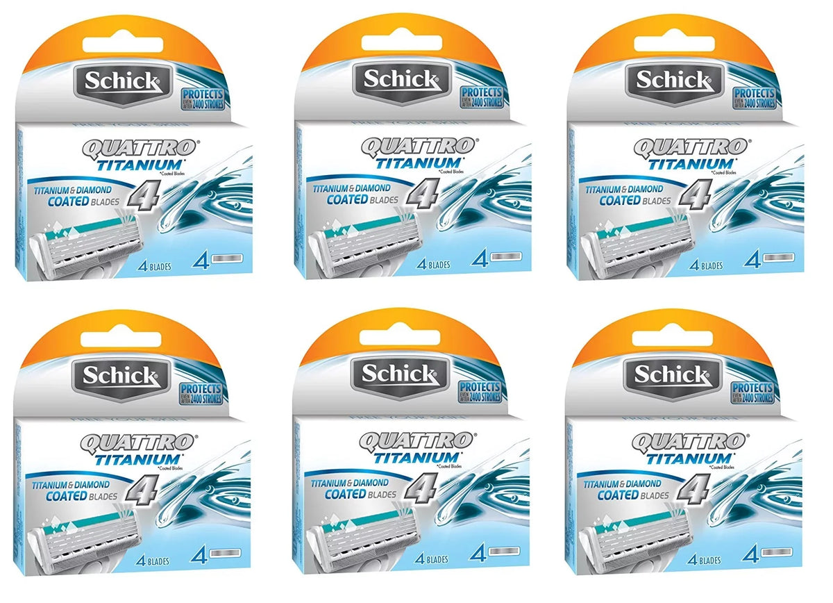 Titanium Count Makeup Quattro - 24 12 Schick Refill + Cartridges Stick, Blender Pcs