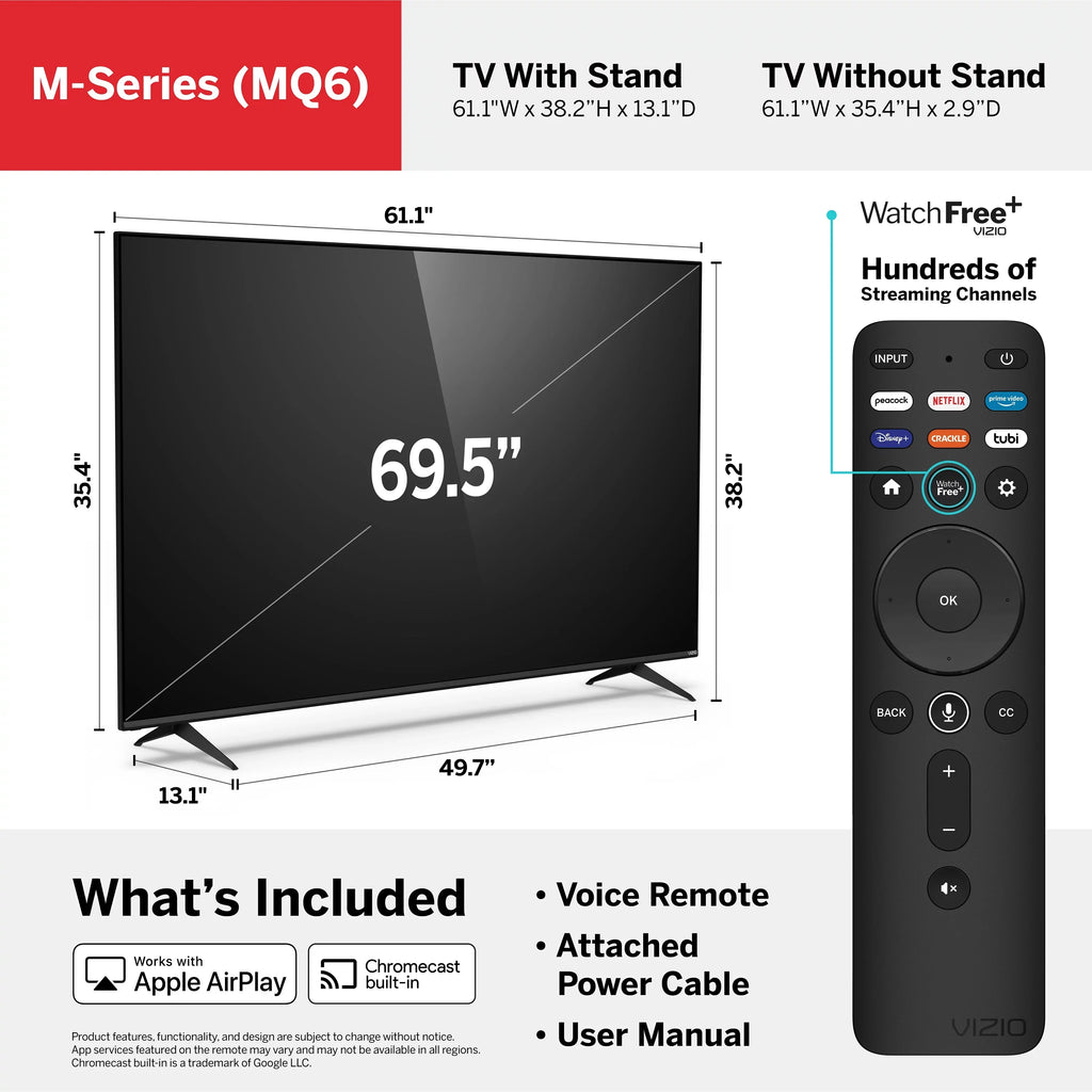 TV M70Q6-J03 Smart QLED M6 Class Series VIZIO HDR 70" 4K