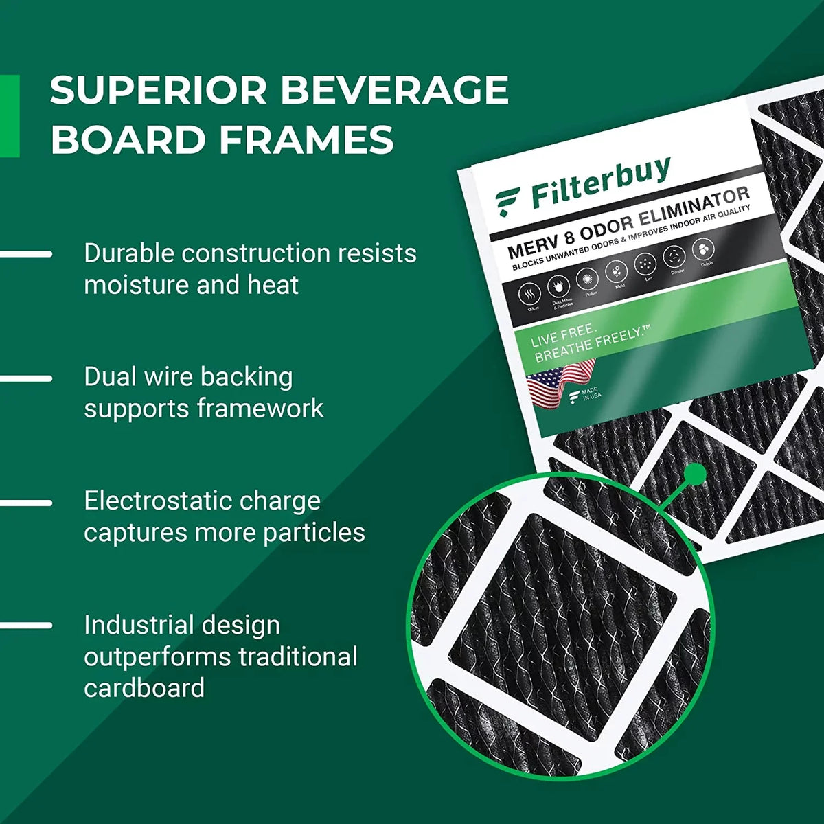 Pleated Activated 16x30x1 Furnace AC Filters Air Eliminator 8 Carbon HVAC Filterbuy MERV with (12-Pack) Odor
