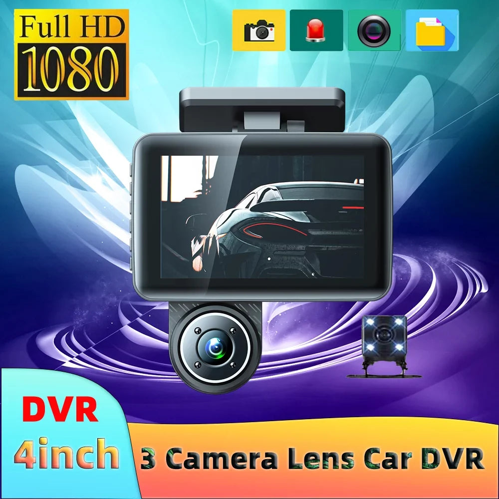 Wide Camcorder Car Rearview Mirror Recorder Cameras Driving Dash Cam 3 Safety Pinnaco Angle