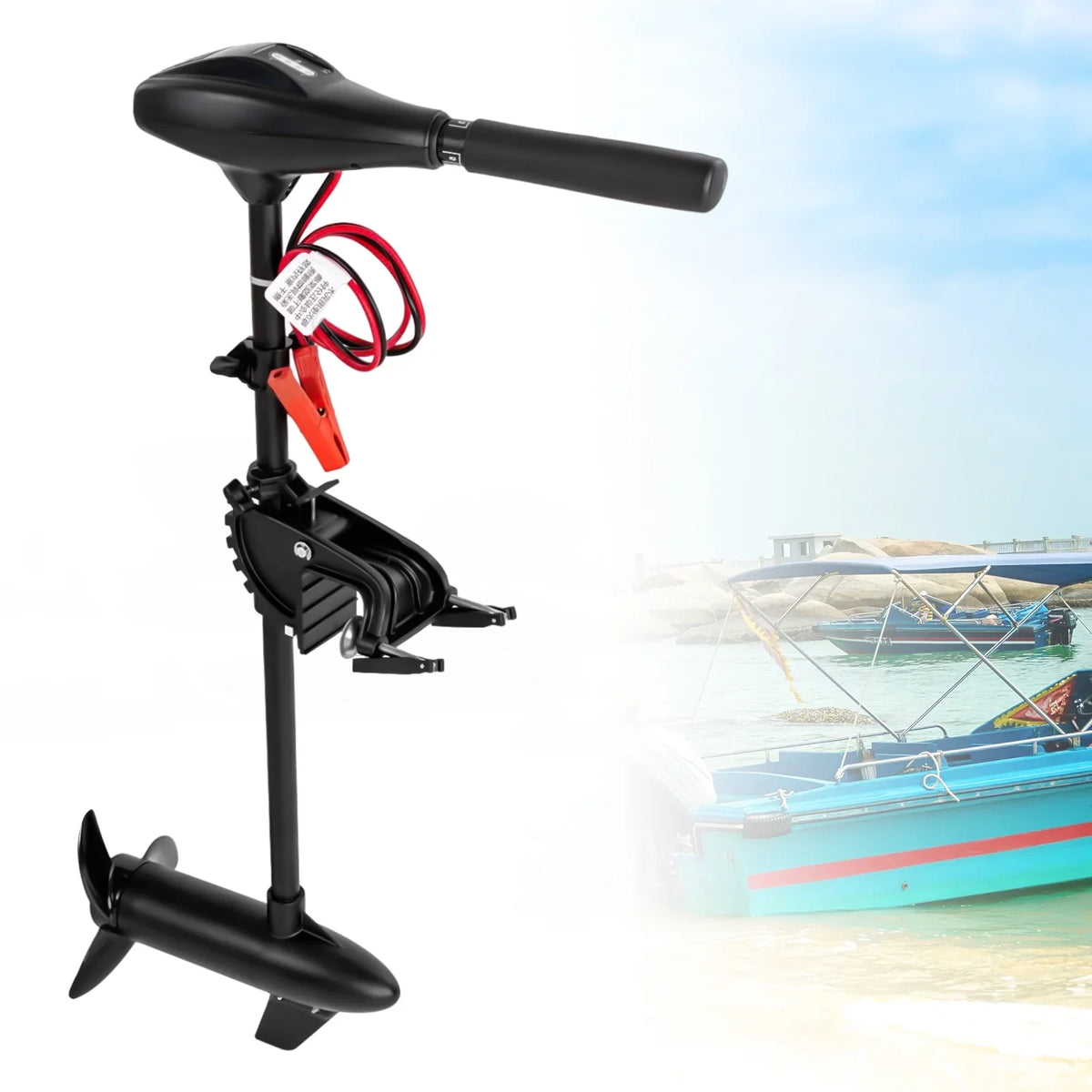 Electric Motor, Shaft Marine Short Motor Drive 12V Boat Trolling Miumaeov Engine 58 LBS Fishing Outboard