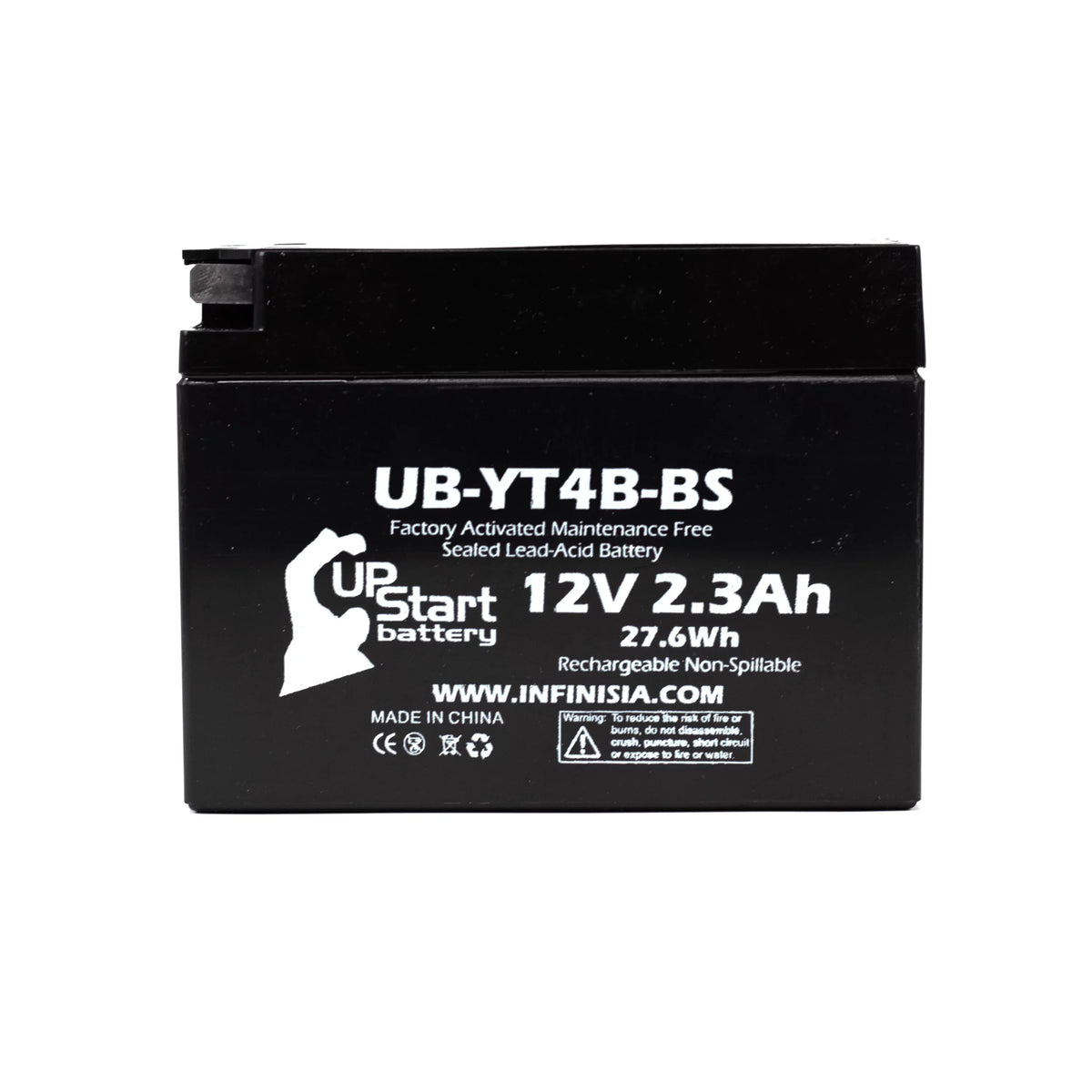 Yamaha SR400 Free, Battery Activated, 12V, Factory Motorcycle 2.3Ah, UB-YT4B-BS Maintenance Battery - 2004 5-Pack UpStart for 400CC Replacement