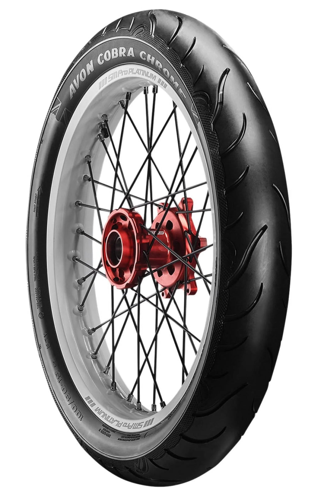 (638183) Cobra Chrome Front Avon Tire AV91 90/90-21