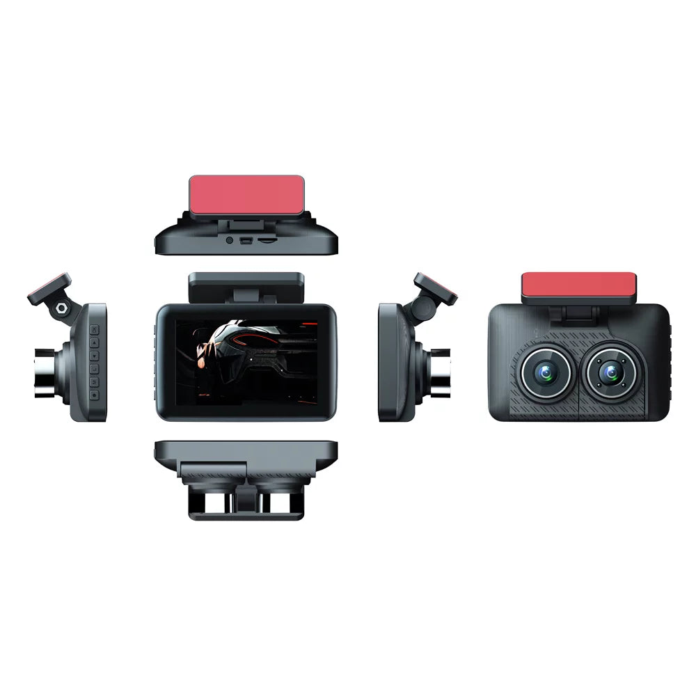 Clear Recorder Camera Cameras Mirror Rearview Shinysix 3 Car Video Car Safety Recorder Angle Recording Driving Dash Cam Camcorder 4in Wide Car Auto
