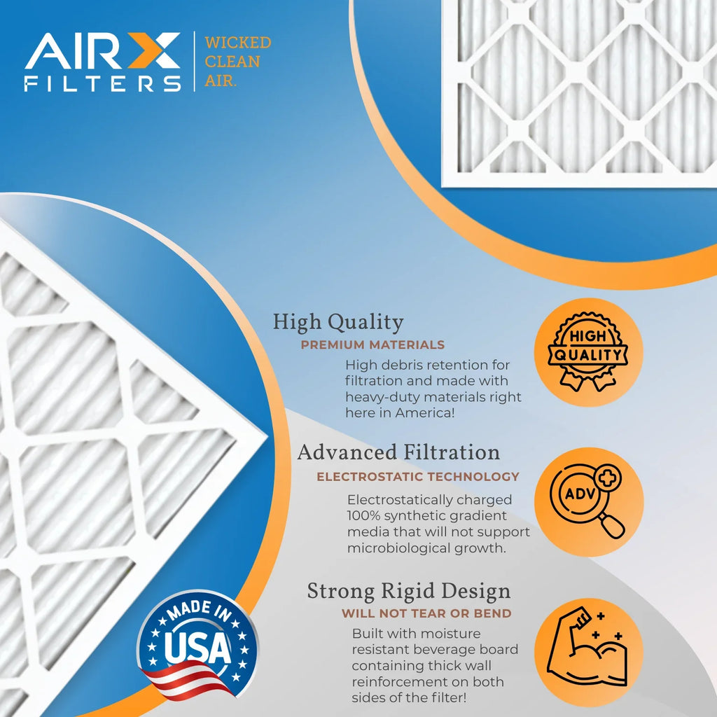 4 1500 FPR WICKED Filters Filter CLEAN AIRX Conditioner AC 13 Premium 9 Air to Made Pack HVAC Comparable 2200 14x25x1 Electrostatic AIR. & by Pleated Furnace MERV USA 14x25x1 - Filter Air FILTERS MPR