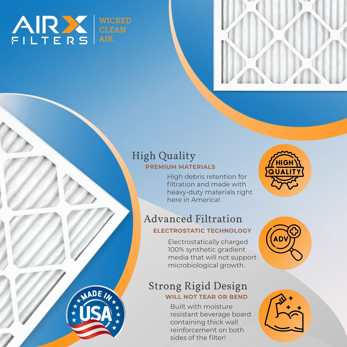 USA Comparable of 12 Pack Air - by AIRX Rating, - & to MERV CLEAN in Filter 2200 Made Filters MPR 9 FILTERS 15x20x1 Furnace 1500 13 AIR. FPR WICKED